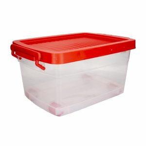 Organizador Móvil Rattan 2 Con Tapa Rojo PLAPASA 47,5 X 35 X 28 Cm