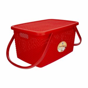 Cesto Camping Con Tapa Rojo PLAPASA 38,5 X 26,5 X 19 Cm