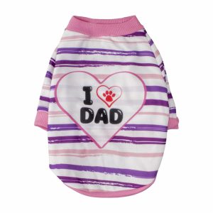 Camiseta Para Mascota Diseño Mom Dad Colors Mix THE PET FACTORY Talla Mediana