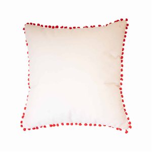 Cojín Beige Pompones MIHOS 45 X 45 Cm