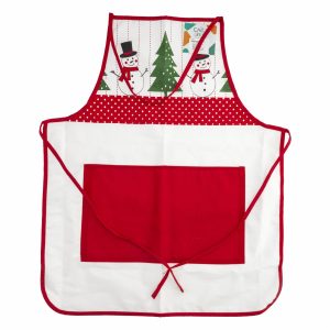 Delantal Navideño Diseño Muñecos CASA LINDA 68X55 Cm