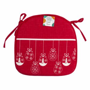 Cojín Navideño De Silla Diseño Bombillo CASA LINDA 42X42 Cm