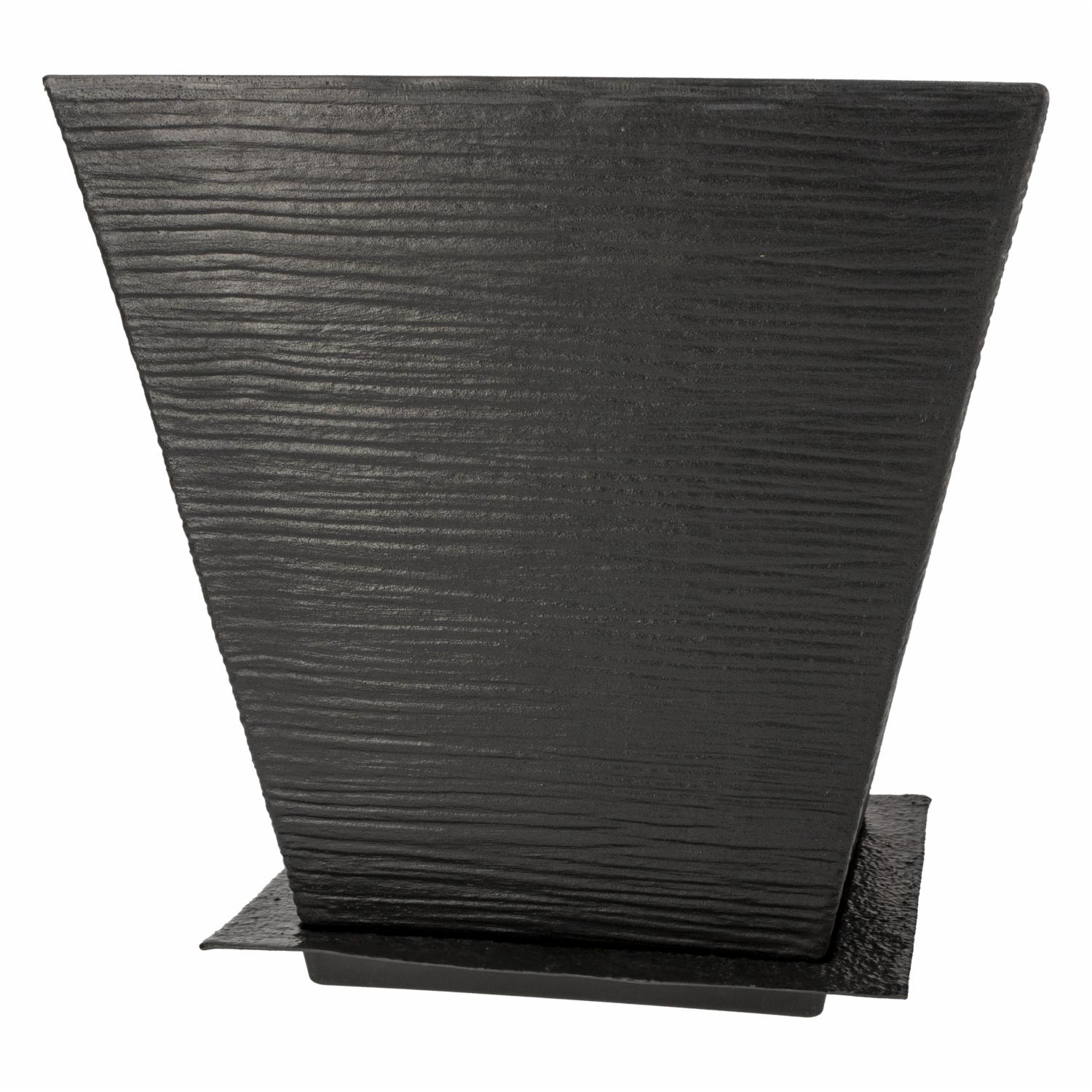 Macetero Deco Stone Caliza Cuadrado Bajo Negro CASA PICA 17 Litros