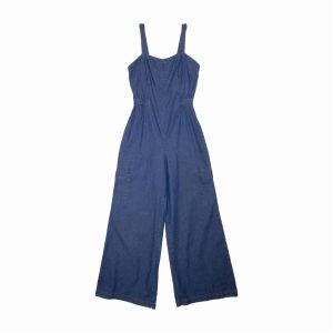 Enterizo Jean Cardigan Azul Medio BLACK POINT Talla Extra Grande