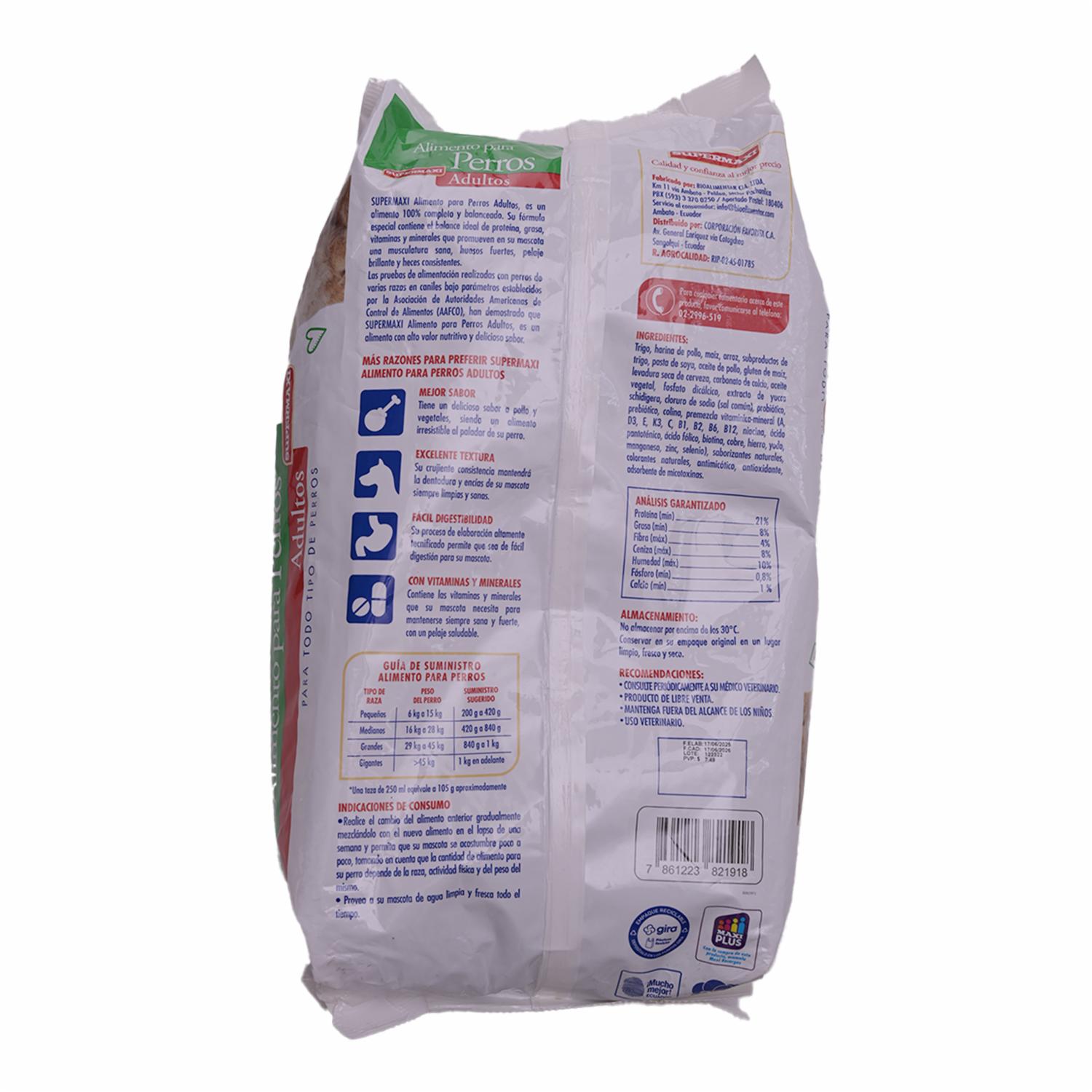 Alimento Para Perro Adulto Sabor A Pollo SUPERMAXI 2 Kg U12723 - Imagen 5