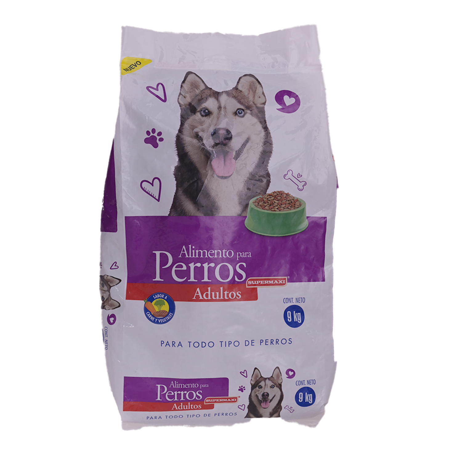 Alimento Para Perro Adulto Sabor Carne Y Vegetales SUPERMAXI 9 Kg - Imagen 2