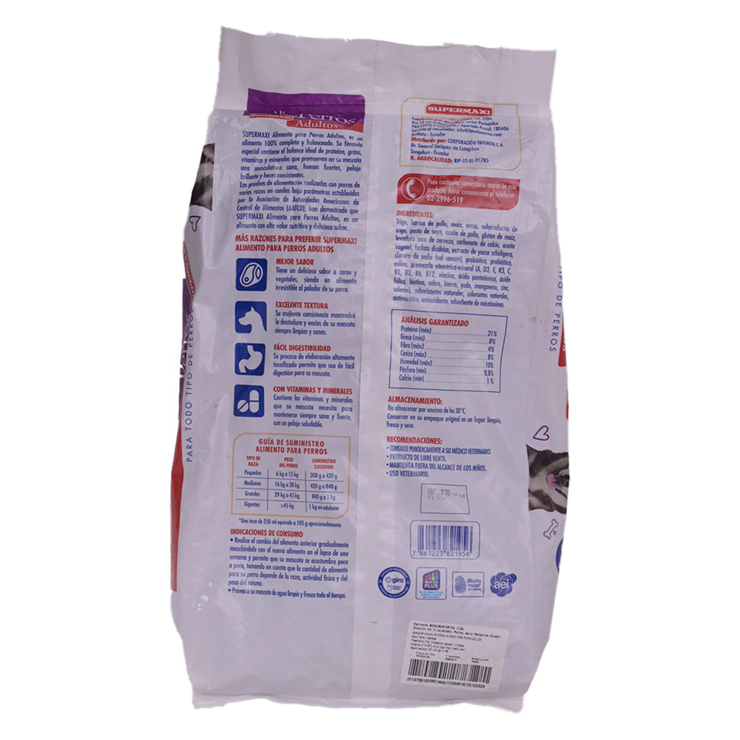 Alimento Para Perro Adulto Sabor Carne Y Vegetales SUPERMAXI 9 Kg - Imagen 4