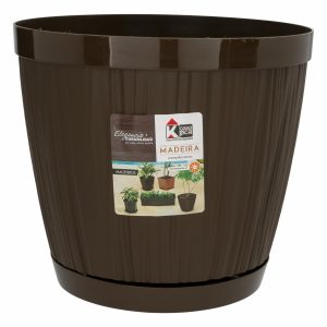 Macetero Con Base Madeira Red Click Café CASA PICA 6.5 Litros