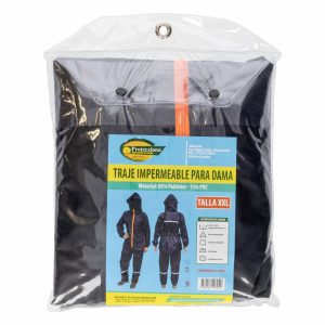 Traje Impermeable Negro Para Dama PROTECZIONA Talla Extra Extra Grande