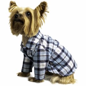Camisa Para Mascota Leñadora Macho Azul NENUU Talla Extra Extra Grande