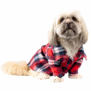 Camisa Para Mascota Leñadora Macho Rojo NENUU Talla 3 Extra Grande