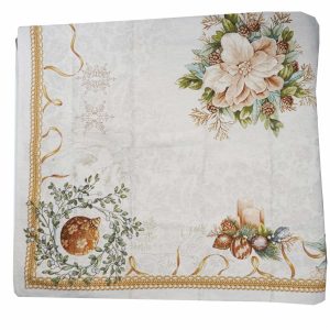 Mantel 8 Puestos Gobelino Candle Dorado GENESIS 140 X 260 Cm