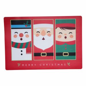 Individual Plástico Nieve Noel Duende KIKEMAR 47 X 32 Cm