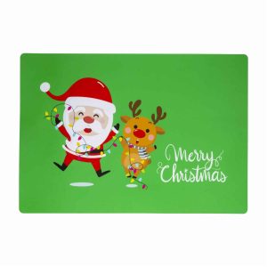 Individual Navideño Plastico Santa Rudolph Luces KIKEMAR 47 X 32 Cm