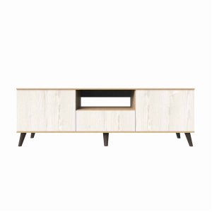 Mesa Para Tv Valladolid Color Amaranto Y Alaska MUEBLE FÁCIL MDP