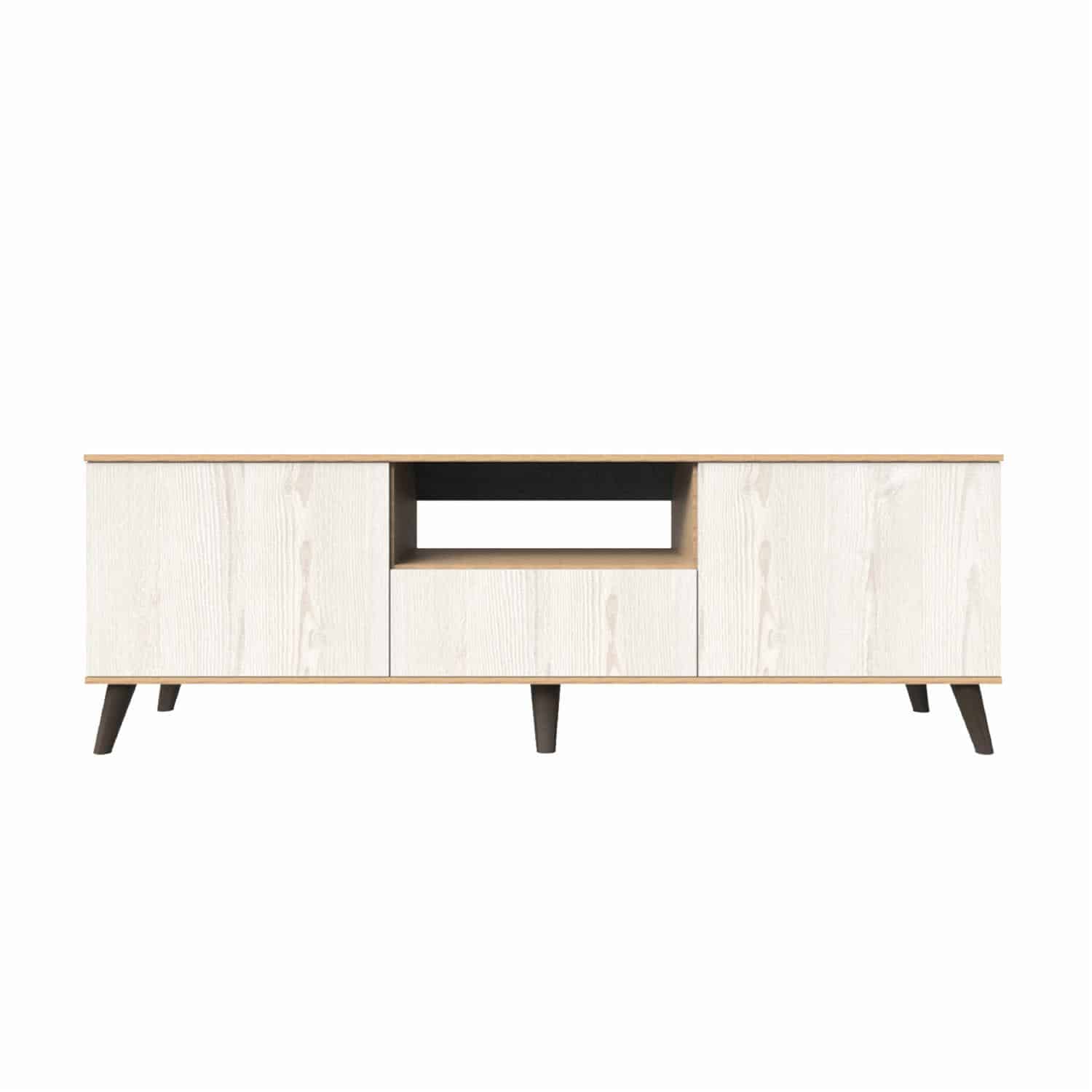 Mesa Para Tv Valladolid Color Amaranto Y Alaska MUEBLE FÁCIL MDP