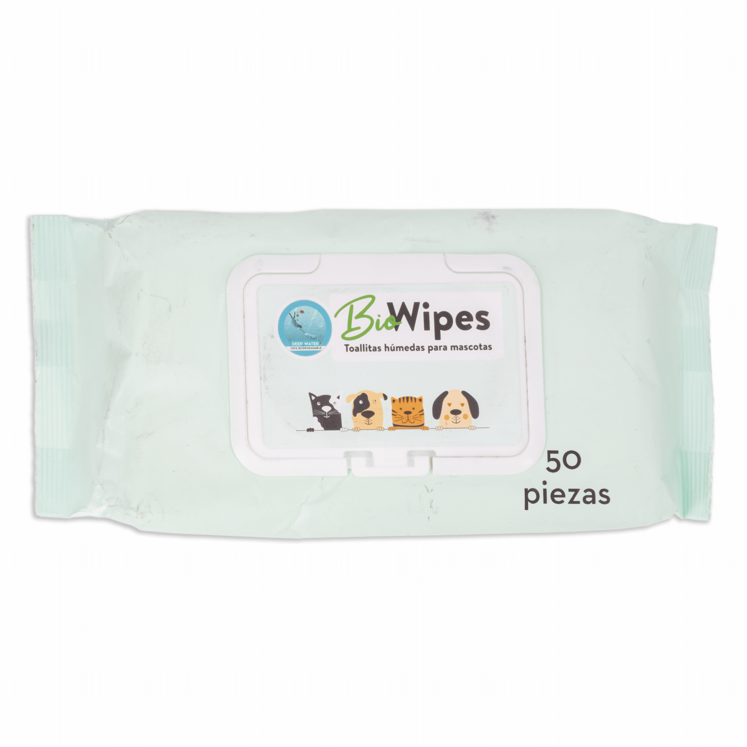 Toallas Húmedas Para Mascotas Con Aloe 16×20 Cm BIOWIPES 50 Piezas