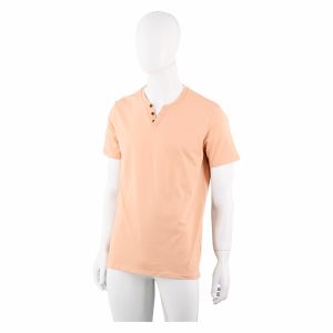 Camiseta Cuello Redondo Con Botones Mangas Cortas MGX BASIC