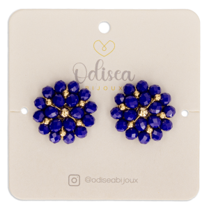 Aretes Doble Flor M Azul ODISEA BIJOUX Unidad