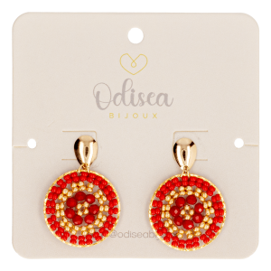 Aretes Mándalas Rojo ODISEA BIJOUX Unidad