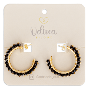 Argollas Melina Negro ODISEA BIJOUX Unidad