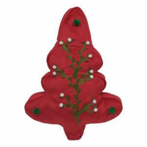 Cojín Navideño Diseño Árbol Con Ramas Rojo POMAROSA 45X33 CM