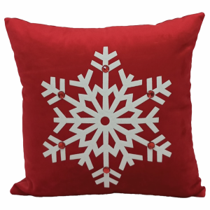 Cojín Navideño Diseño Copo De Nieve Blanco POMAROSA 45X45 CM