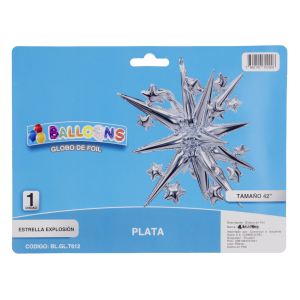 Globo Metalico Estrella Explosión Plateado BALLOONS 42″