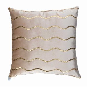 Cojín Navideño Jewel Ondas Champagne KÁLIDO 45 Cm