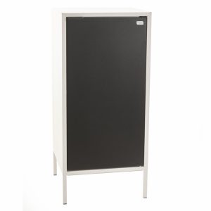 Mueble Alto Smart 1 Puerta 35 cm Blanco Con Negro Mate ITATIAIA Metal