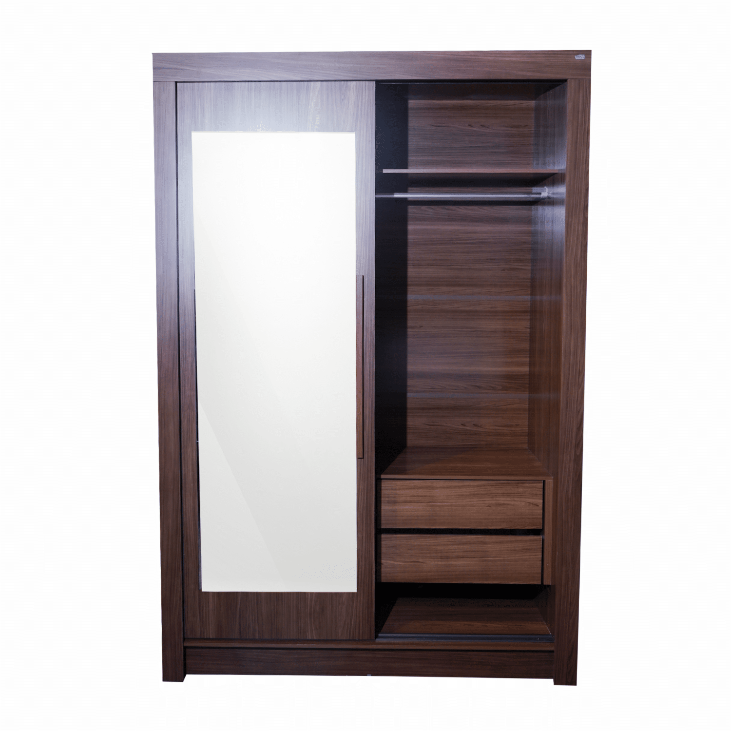 Ropero 2 Puertas Corredizas Con Espejo Lapa Jatoba ANDIRA MDP - Imagen 2