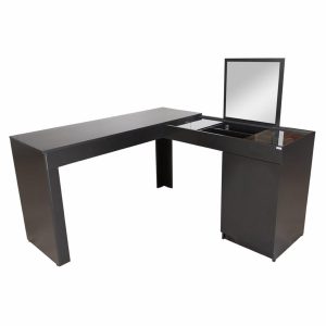 Peinadora Star Con Espejo Negro Mate MÖBLER MDF