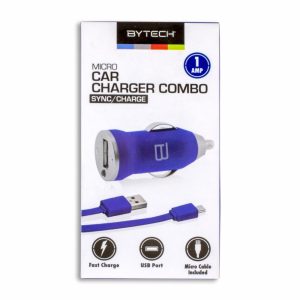 Cargador Para Auto USB + Mini Cable De Carga BYTECH 1 Amp