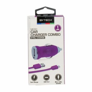 Cargador Para Auto Morado BYTECH USB