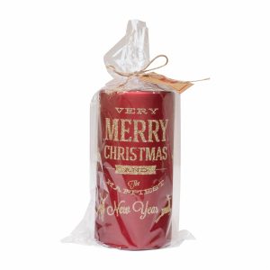 Vela Roja Merry Chirstmas JOY 7,76 x 15,23 Cm