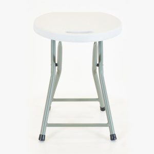 Banco Circular Plegable Blanco FREE HOME Plástico y Metal