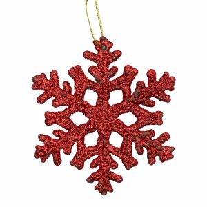 Adorno Colgante Copo De Nieve Rojo JOY 10 Cm