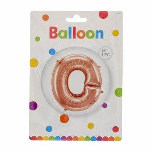 Globo Metálico Dorado Rosa BALLOON Letra O