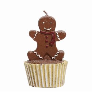 Vela Decorativa Gingerbread Cupcake JOY Pequeño