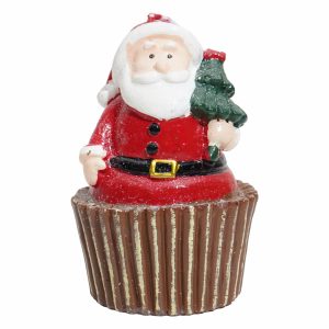 Vela Decorativa Santa Claus Cupcake JOY Pequeño