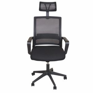 Silla De Oficina Con Apoya Brazos Negra HY Textil