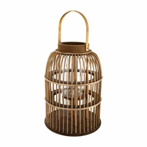 Farol Decorativo Bambú Brown FREE HOME 32 Cm