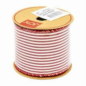 Cinta Blanca Líneas Rojas JOY 6,3 Cm x 4,57M