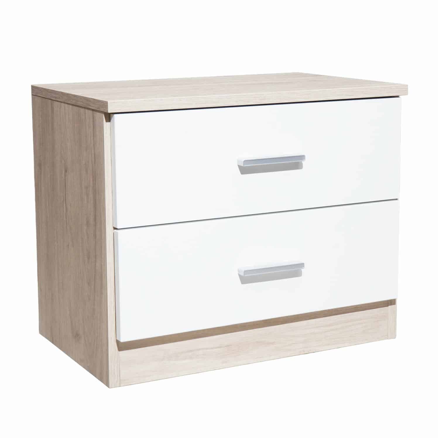 Velador 2 Cajones Couple Blanco FABRIKIT MDF - Imagen 2