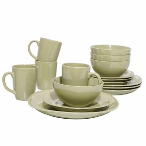 Vajilla 16 Piezas  Redonda THOMSON POTTERY Verde