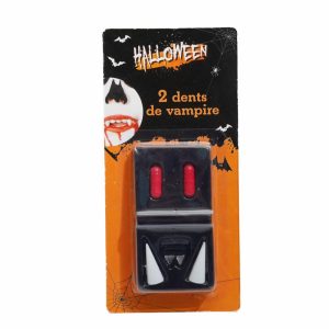 Dientes De Vampiro Fosforecentes HALLOWEEN X 2 Piezas