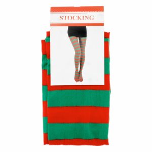 Medias Bicolor Para Disfraz Rojo Y Verde IMPORTADORA CUMPLEAÑOS 70 Cm