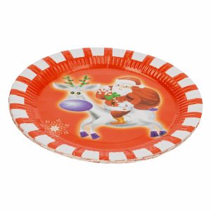Plato Desechable Navideño 23 Cm Set IMPORTADORA CUMPLEAÑOS X 10 Uds